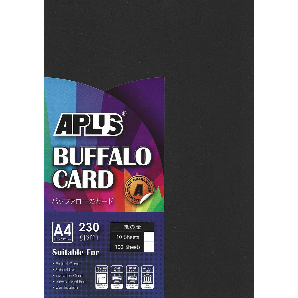 APLUS A4 230GM BUFFALO CARD 100'S - BLACK
