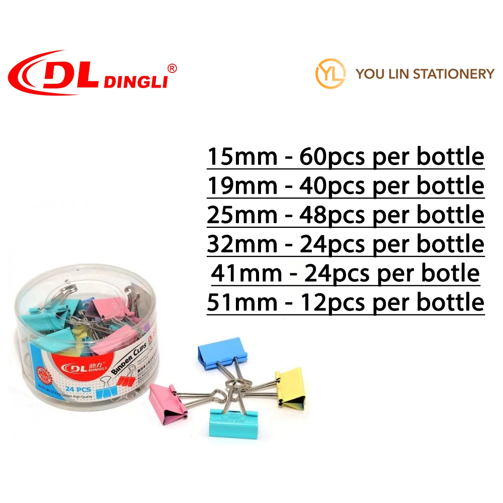 DINGLI DL6064 25MM COLOR BINDER CLIP 48PCS
