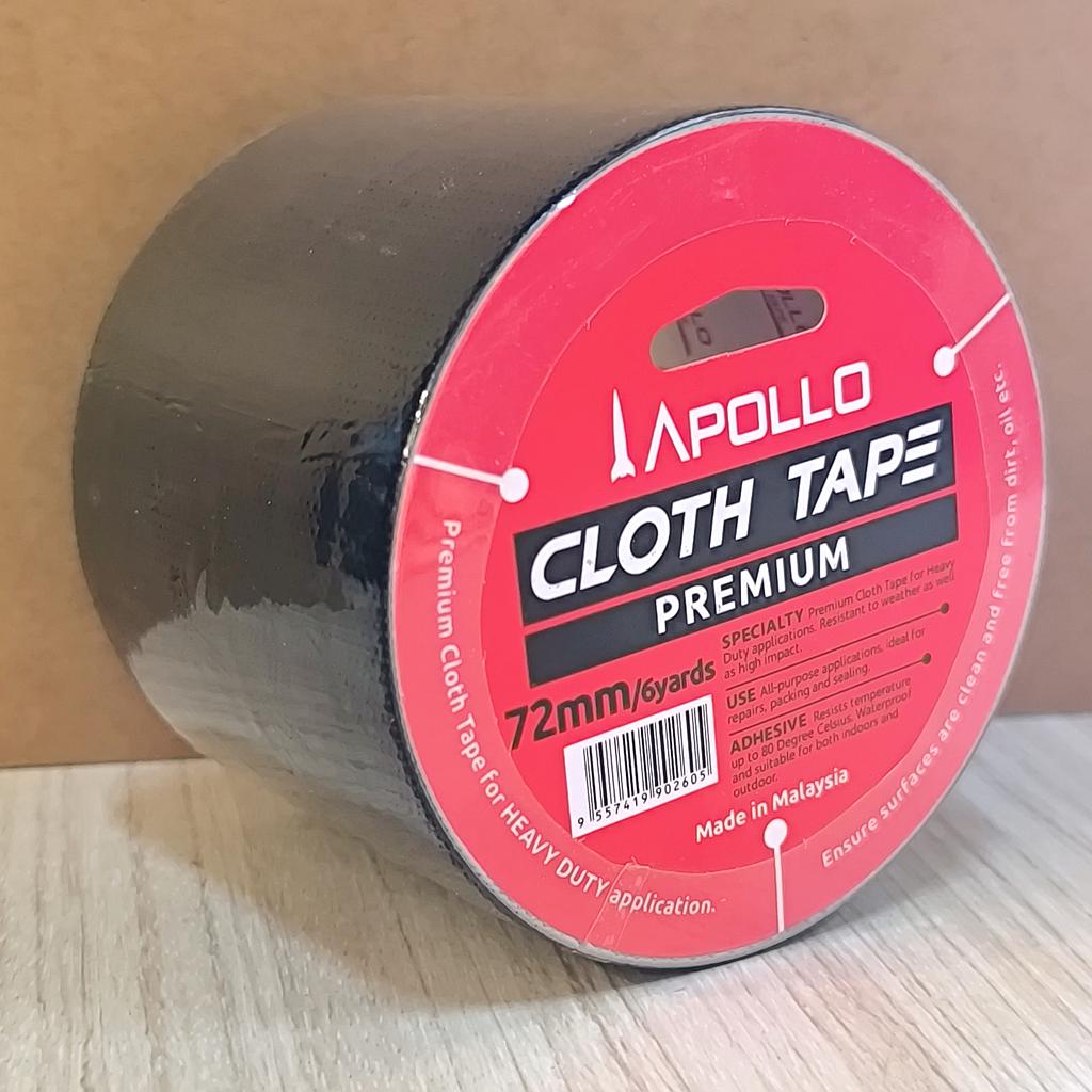 APOLLO BINDING TAPE - 72MM X 6Y - BLACK ^
