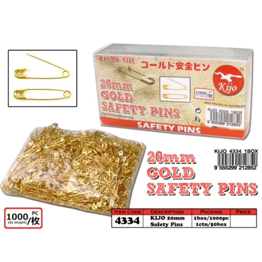KIJO 4334 20MM SAFETY PIN - GOLD (1'K)