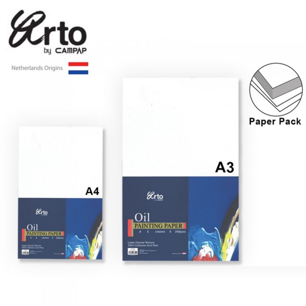 ARTO CR37144 A4 300GSM OIL PAINTING PAPER PAD 10'S #