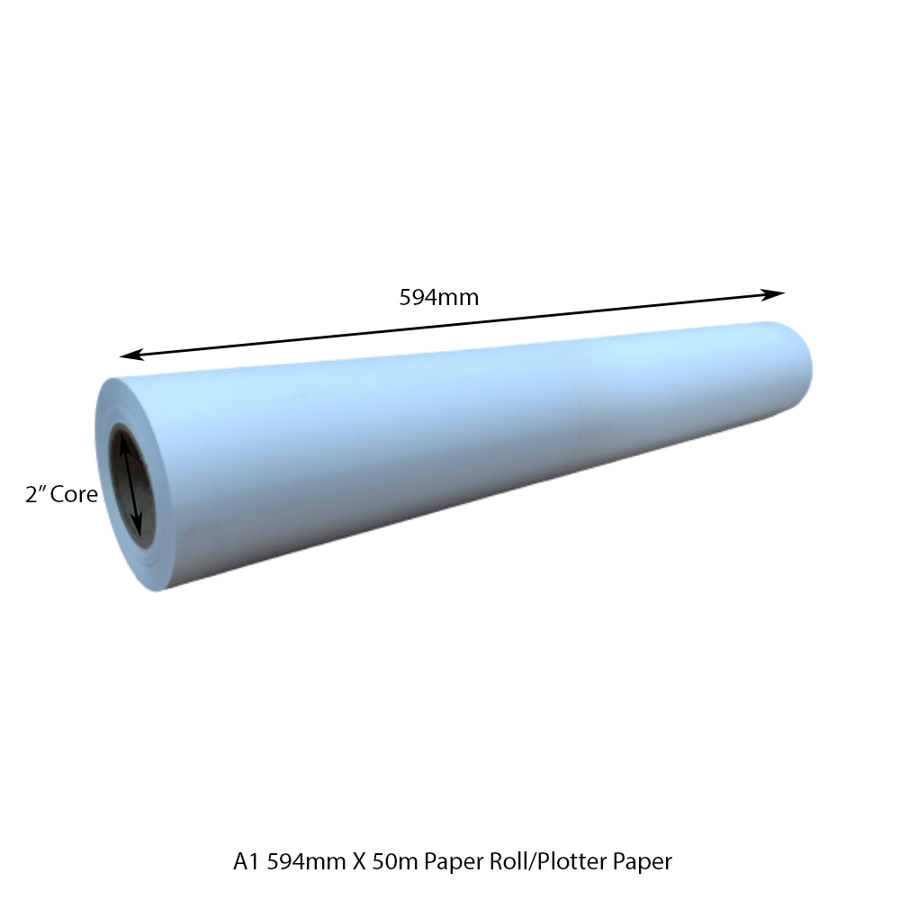 PRINZET A1 594MM X 50M 80GSM PLOTTER PAPER ROLL (2") ^