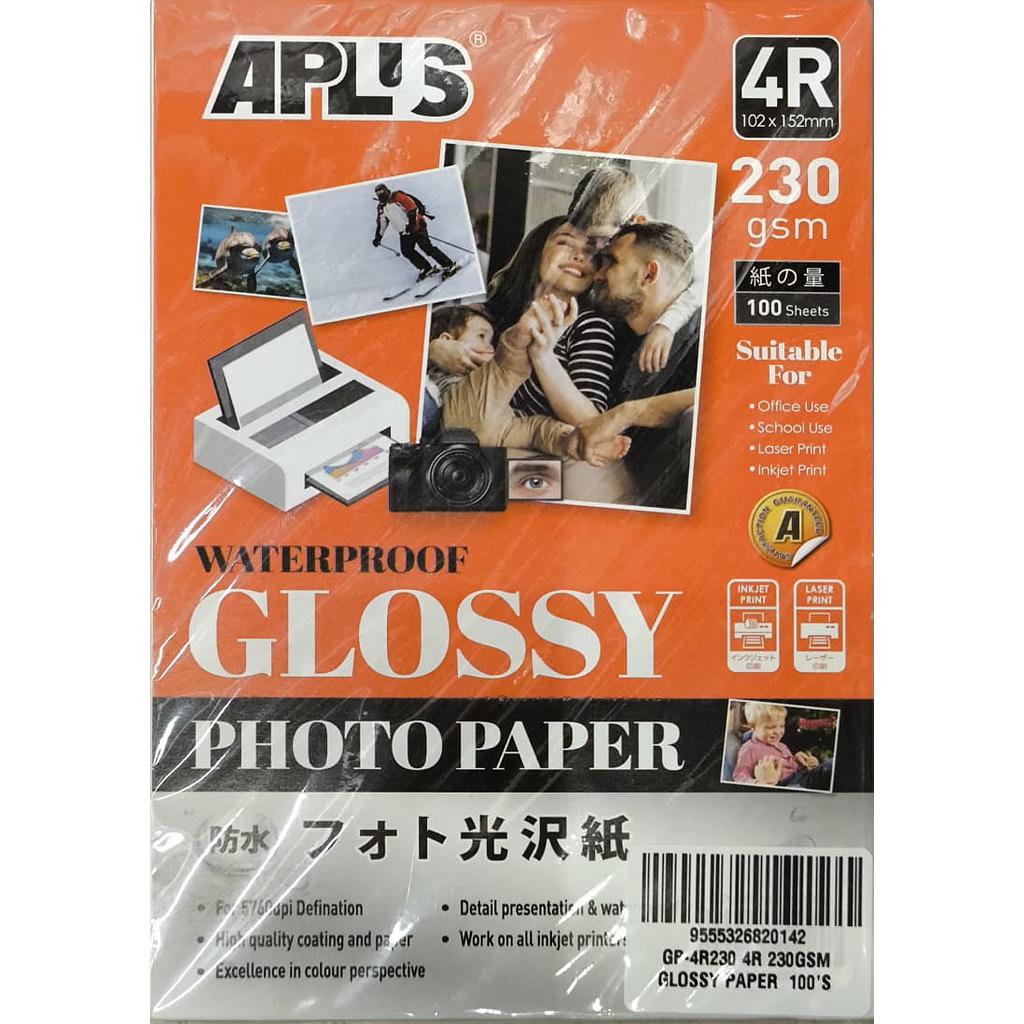 APLUS GP-4R230 4R 230GSM GLOSSY PAPER 100'S