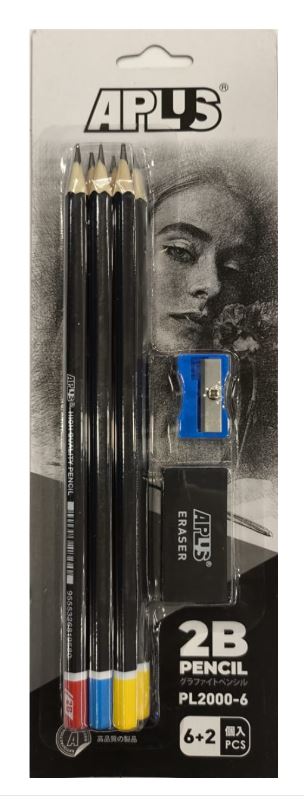 APLUS PL2000-6 2B PENCIL 6+2'S