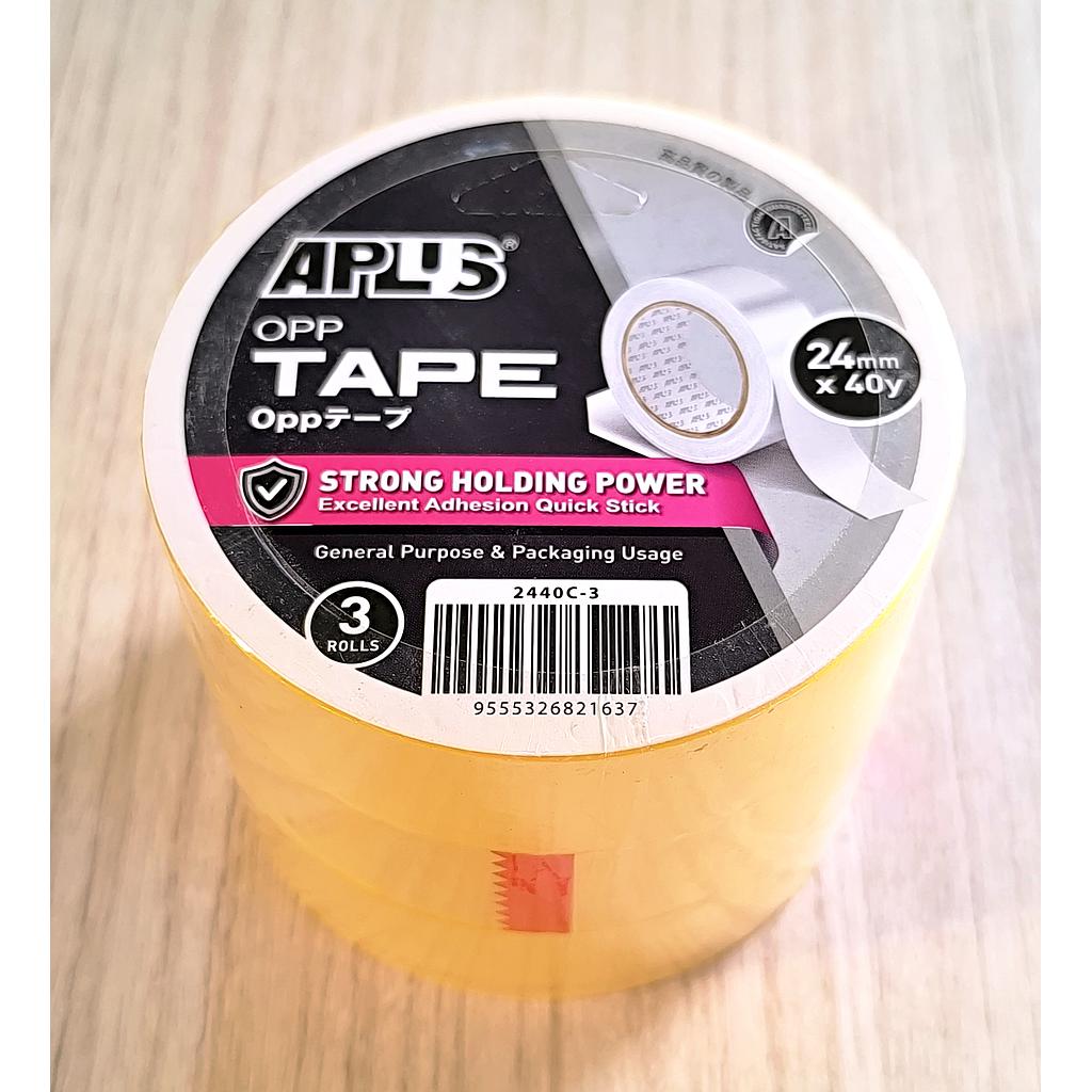 APLUS OPP TAPE CLEAR - 24MM X 40Y (3'r)