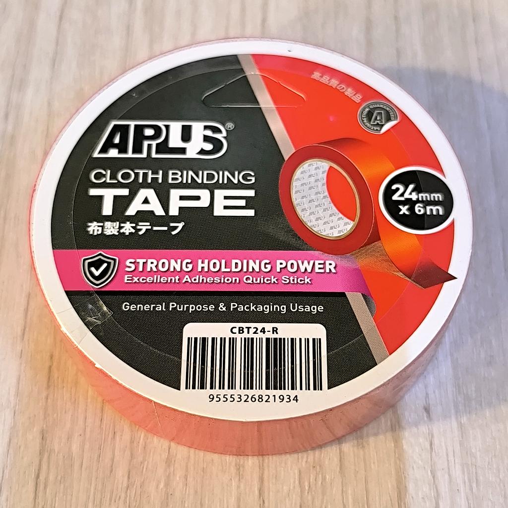 APLUS CLOTH BINDING TAPE - 24MM X 6M (RED)