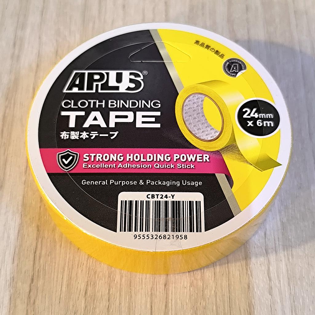 APLUS CLOTH BINDING TAPE - 24MM X 6M (YELLOW)