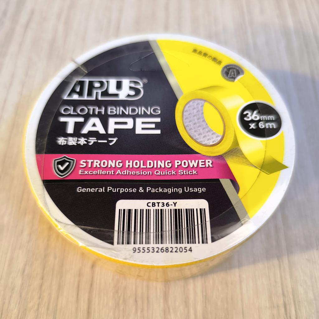 APLUS CLOTH BINDING TAPE - 36MM X 6M (YELLOW)