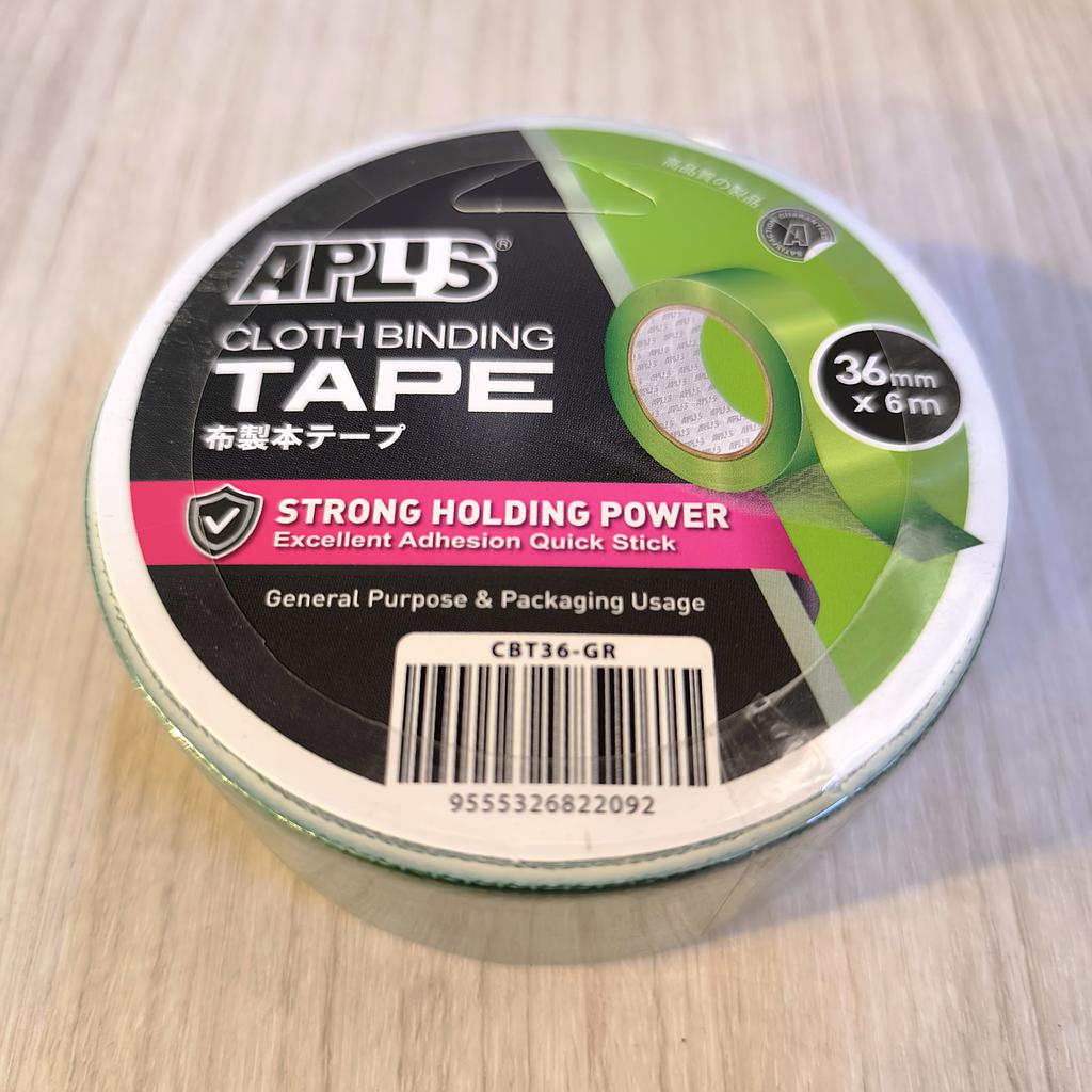 APLUS CLOTH BINDING TAPE - 36MM X 6M (GREEN)