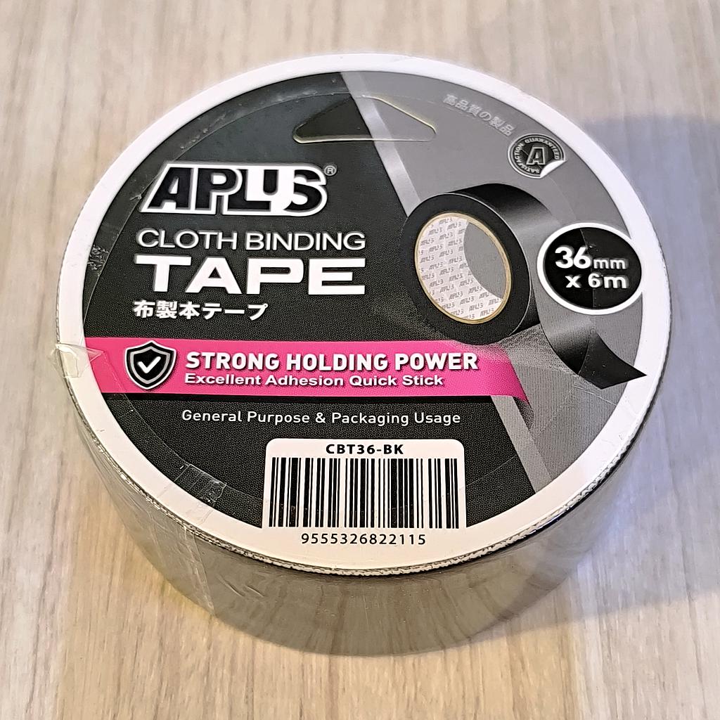 APLUS CLOTH BINDING TAPE - 36MM X 6M (BLACK)