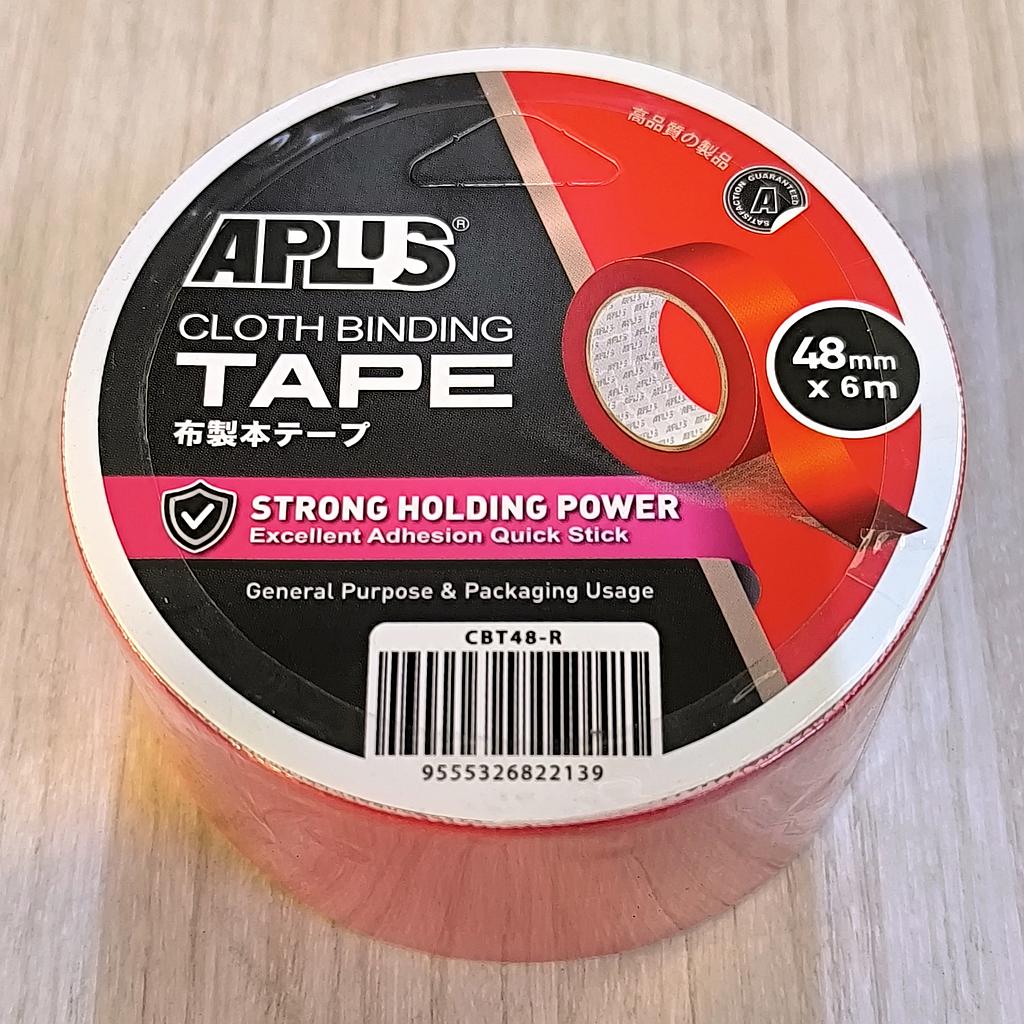 APLUS CLOTH BINDING TAPE - 48MM X 6M (RED)