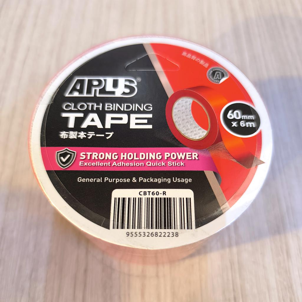 APLUS CLOTH BINDING TAPE - 60MM X 6M (RED)