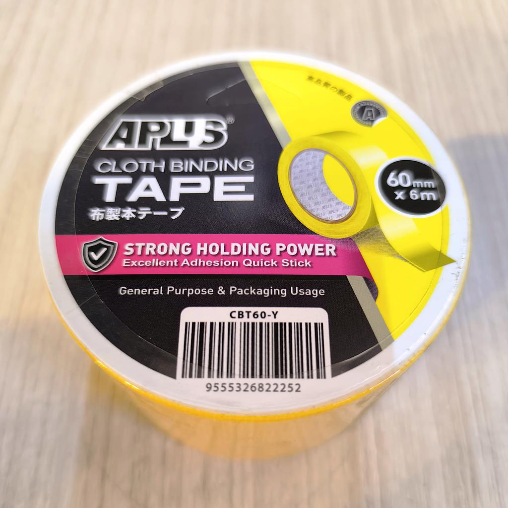 APLUS CLOTH BINDING TAPE - 60MM X 6M (YELLOW)
