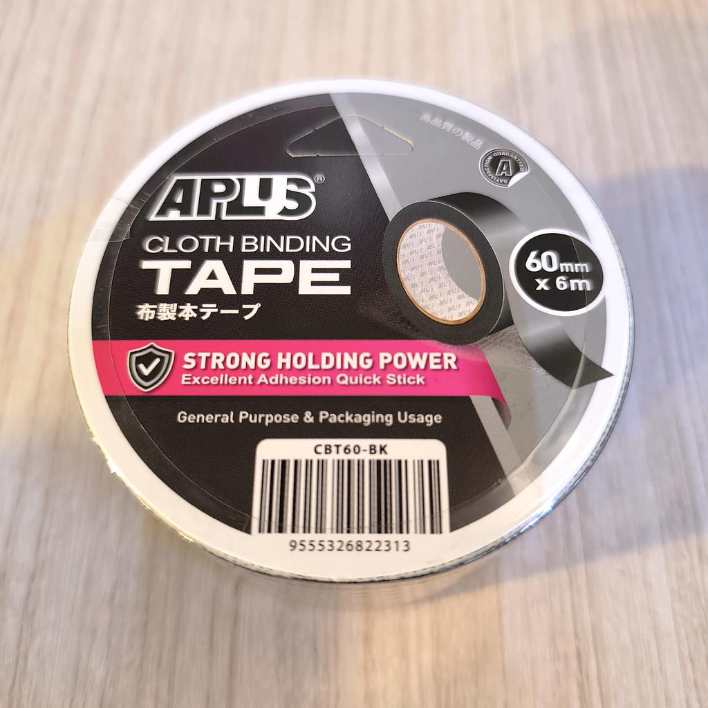 APLUS CLOTH BINDING TAPE - 60MM X 6M (BLACK)