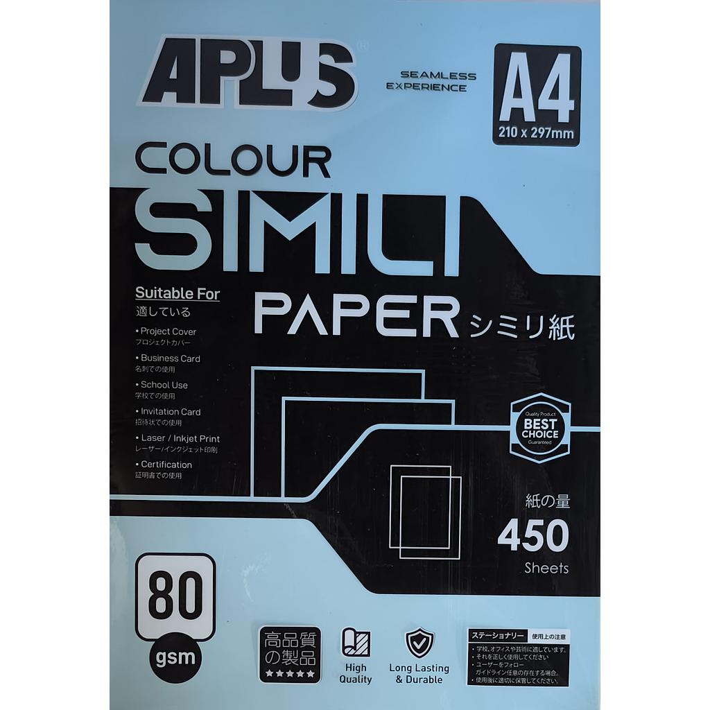 APLUS CS120 A4 80GSM COLOUR PAPER 450'S - LIGHT BLUE
