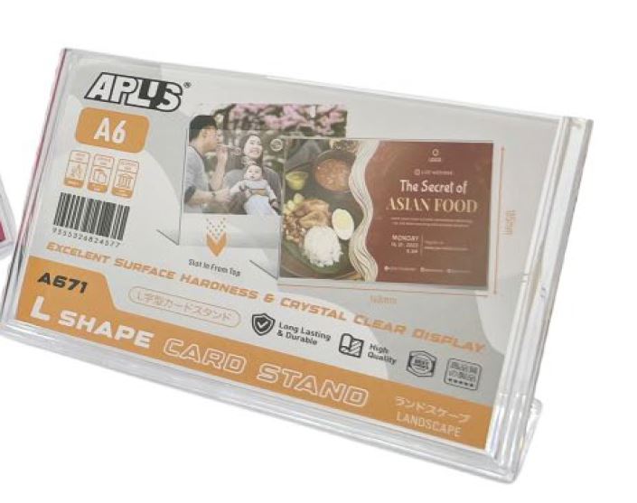 APLUS A671 A6 L SHAPE CARD STAND-(H) 148MM X 105MM