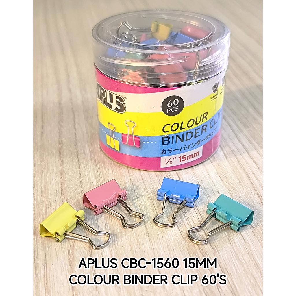 APLUS CBC-1560 15MM COLOUR BINDER CLIP 60'S