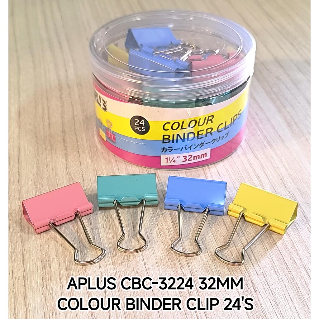 APLUS CBC-3224 32MM COLOUR BINDER CLIP 24'S