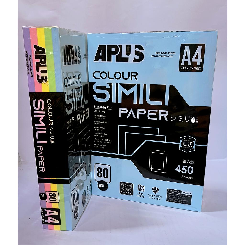 APLUS CS195 A4 80GSM COLOUR PAPER 450'S - LIGHT MIX