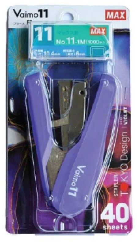 MAX HD11-FNLK(LAVENDER) STAPLER+NO.11-1M