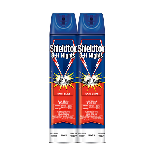 SHIELDTOX 8-H NIGHTS AEROSOL 2'S X 525ML