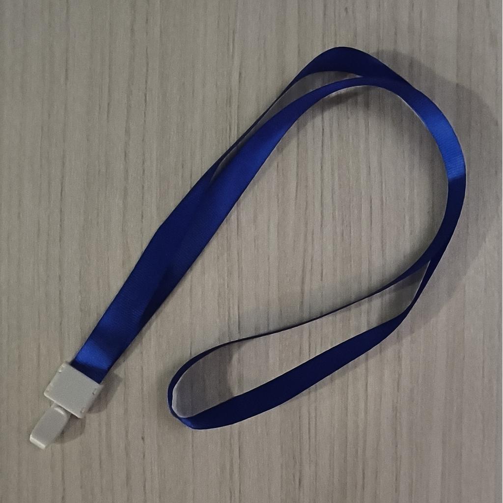 NYLON LANYARD WITH U-CLIP 15MM - BLUE