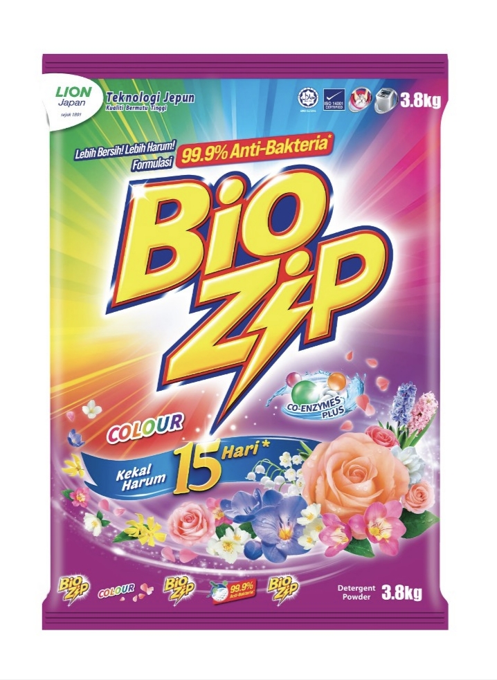 BIO ZIP 3.8KG POWDER DETERGENT (COLOUR)